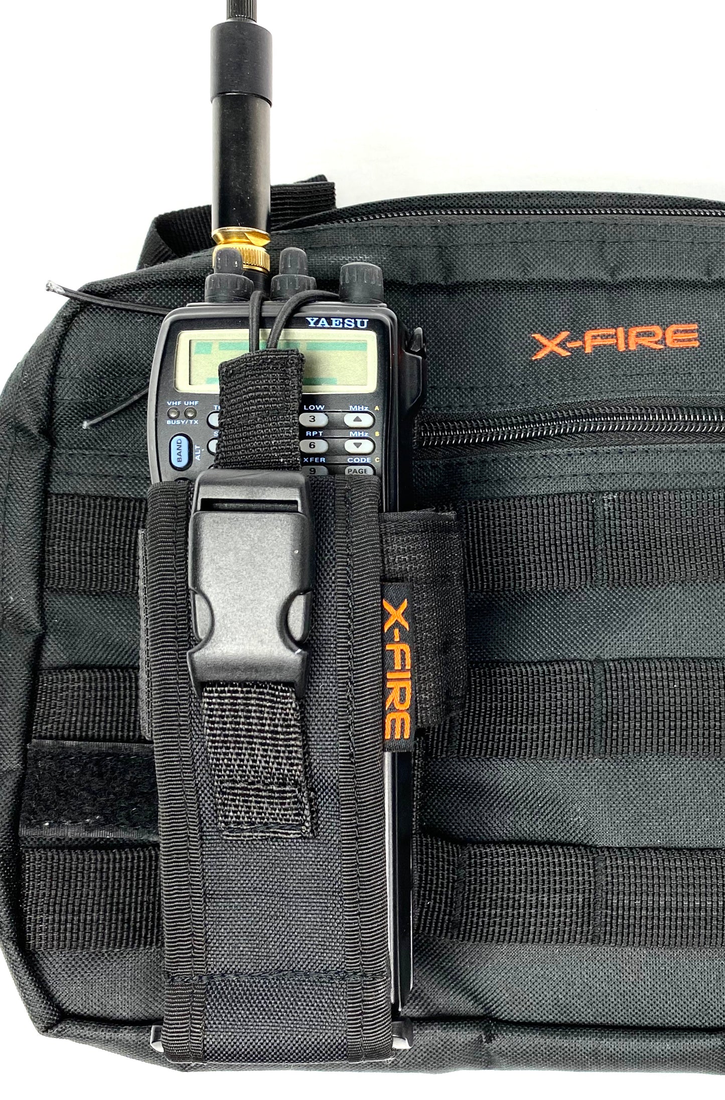 X-FIRE® Fully Adjustable Washable Duty Belt / MOLLE Holder for LARGE Portable Radios