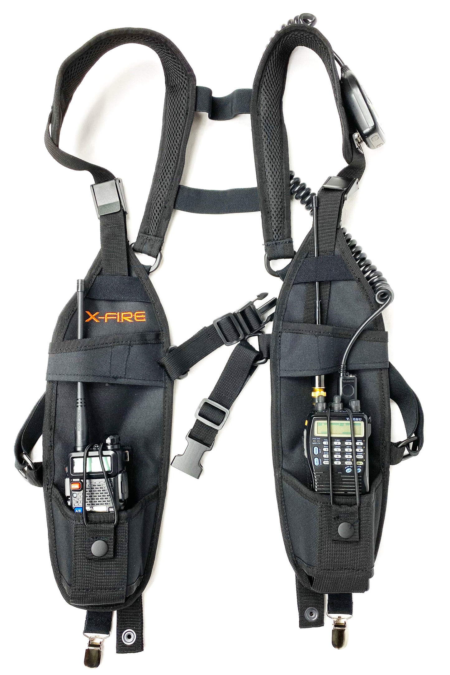 X-FIRE® Radio Vest Universal Holder Rig for Portable Two-Way Radios